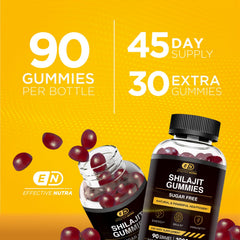 Two gummies on hand illustrate simple, on-the-go dosing.