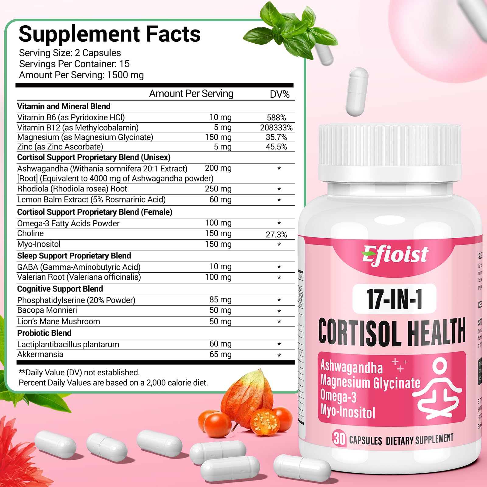 Efioist label confirms GMP-certified production and 17-in-1 formula