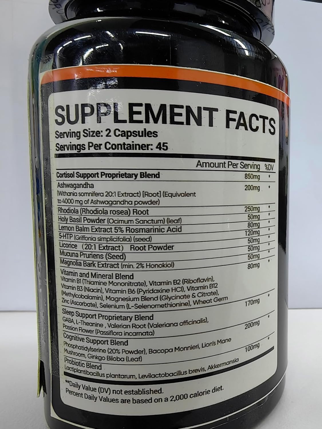 Efioist probiotic blend on label promoting gut health alongside cortisol support
