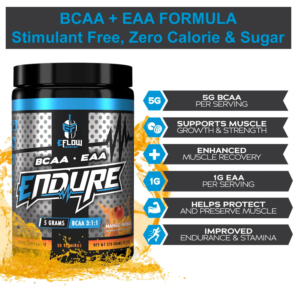 Endure mango label highlights amino acids and electrolytes for hydration