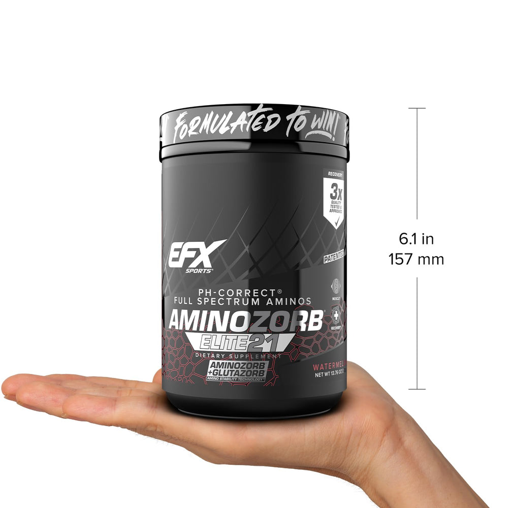 EFX Sports Aminozorb Elite 21 athlete use scene showing on the go supplementation