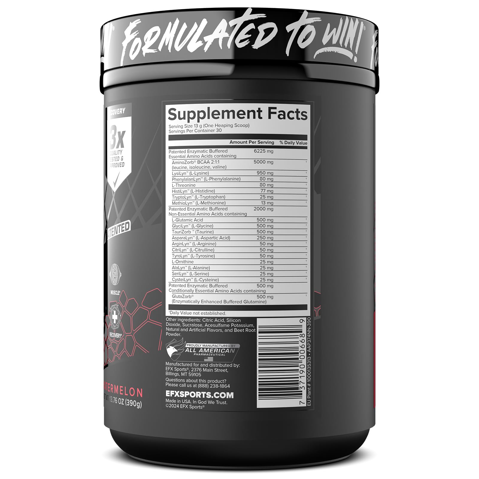 EFX Sports Aminozorb Elite 21 dissolved powder in a glass with clear color