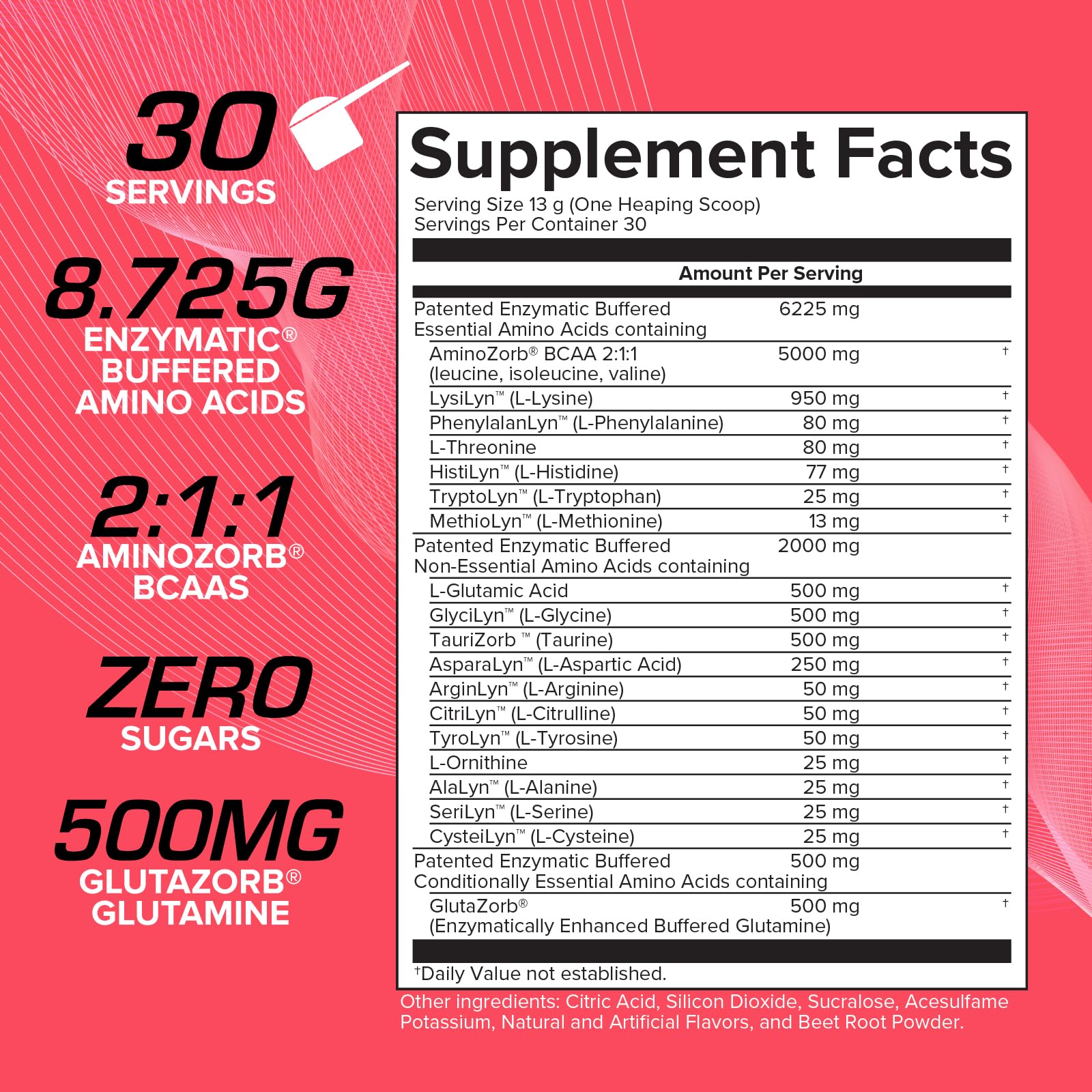 EFX Sports Aminozorb Elite 21 scoop illustrating precise dosing for daily amino intake