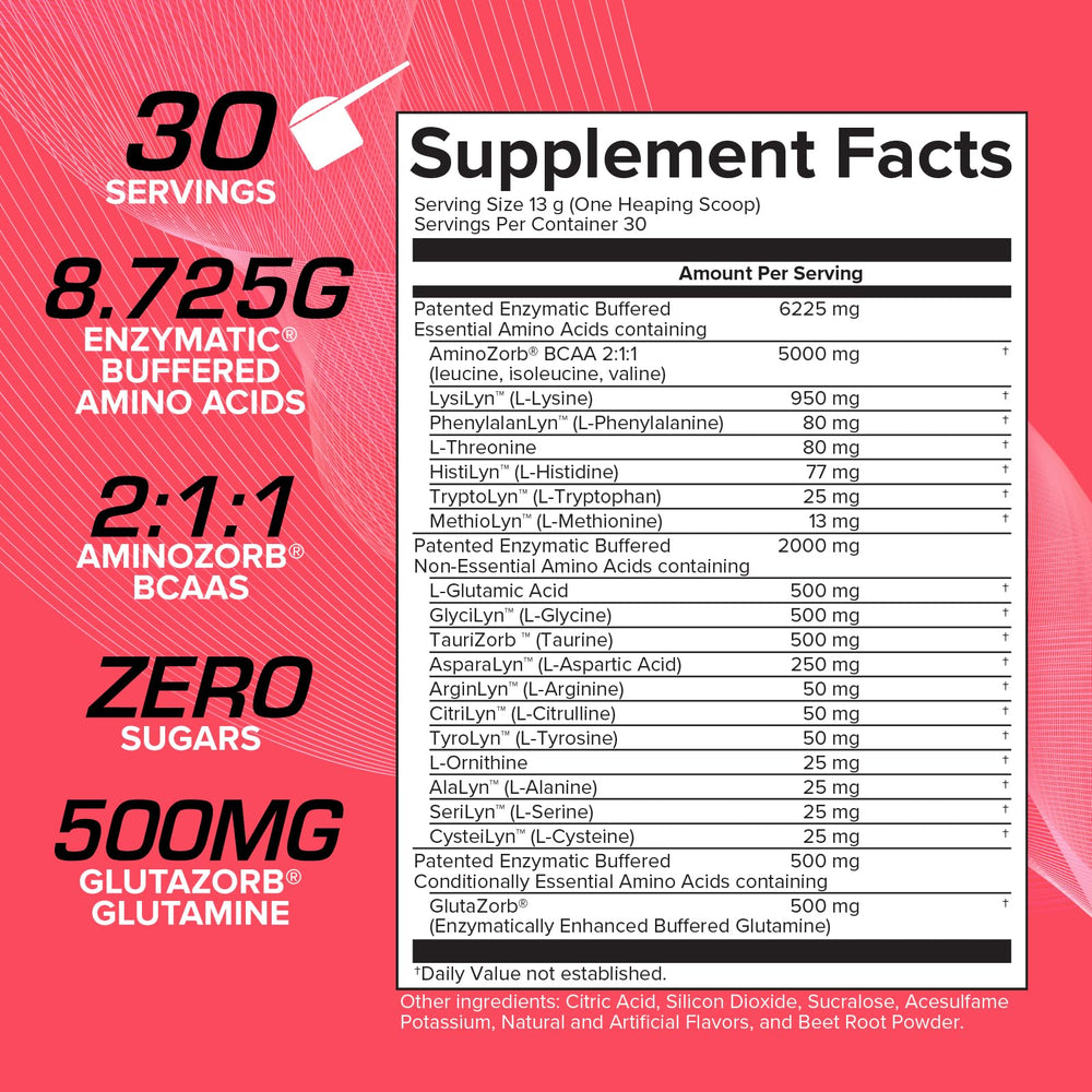 EFX Sports Aminozorb Elite 21 scoop illustrating precise dosing for daily amino intake
