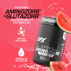 EFX Sports Aminozorb Elite 21 watermelon powder dissolving for a sugar-free post workout drink