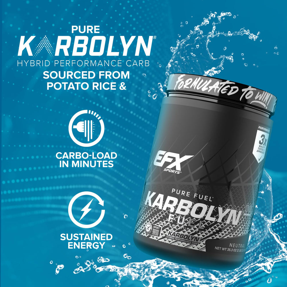 EFX Sports Karbolyn Fuel dissolves in water for smooth, clean energy.