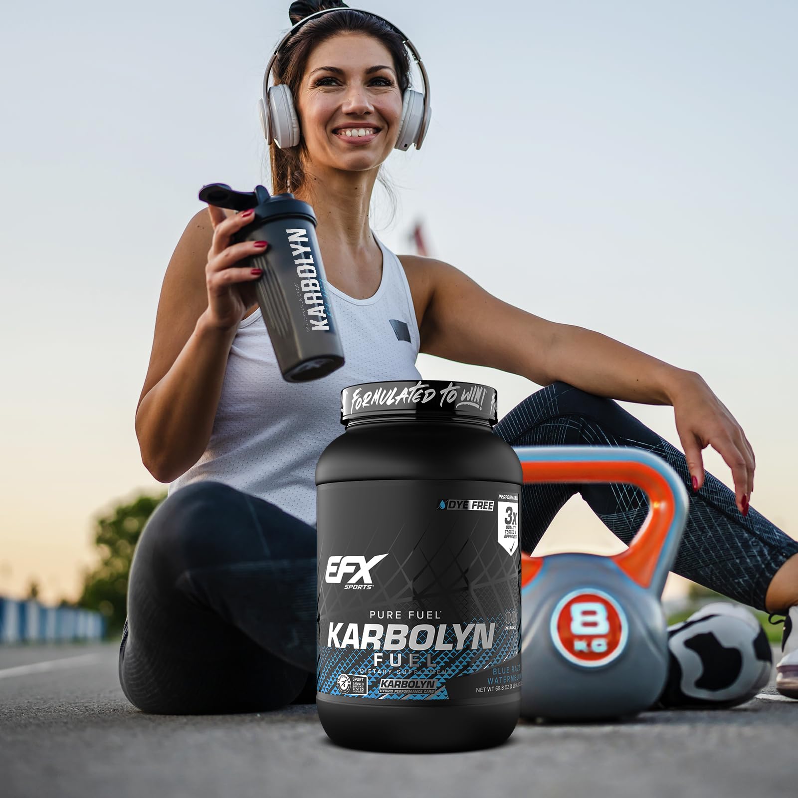 EFX Sports Karbolyn Fuel ingredients-sourcing visual suggests clean carb origin.