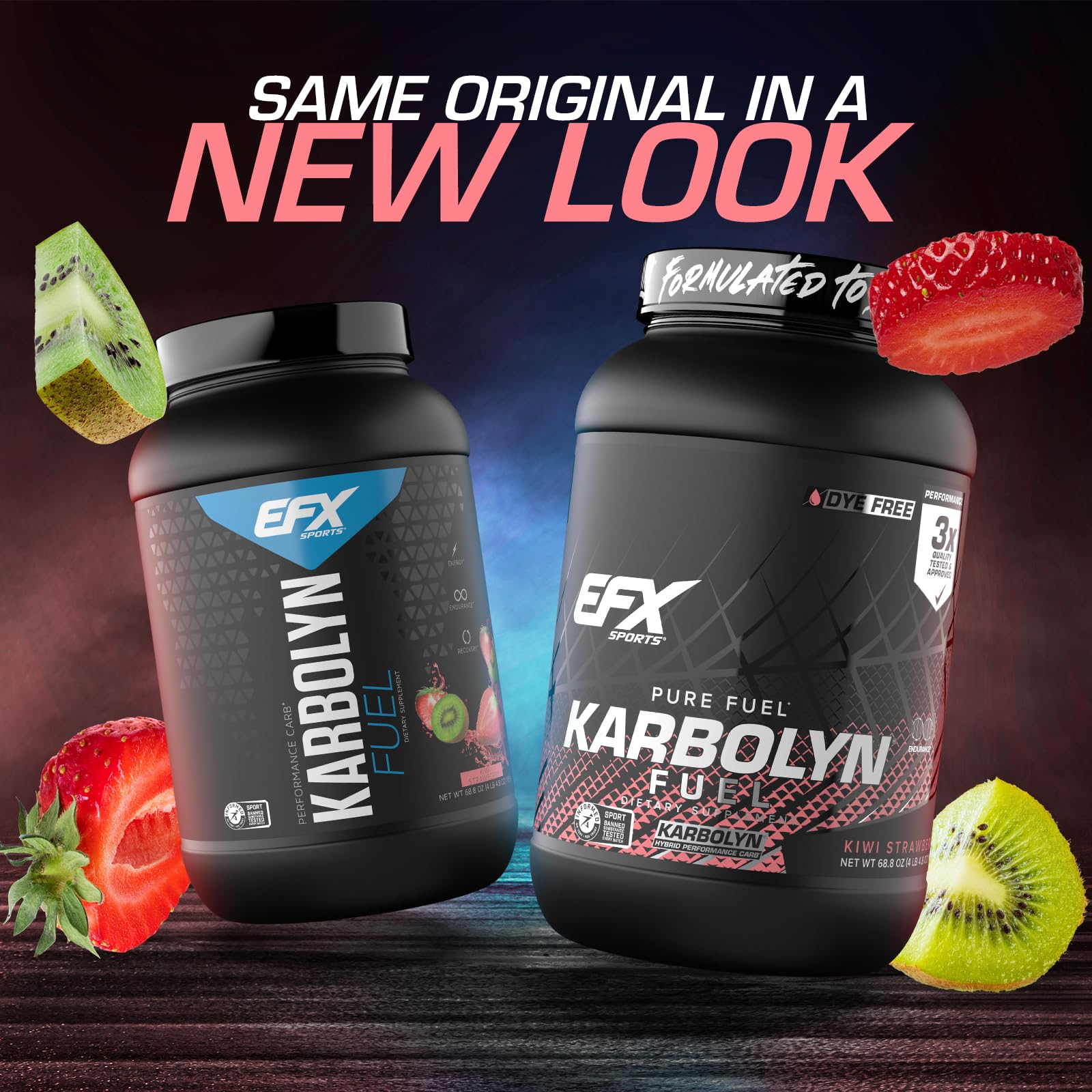 EFX Karbolyn Fuel scoop and tub ready for pre-workout fueling and sustained energy.