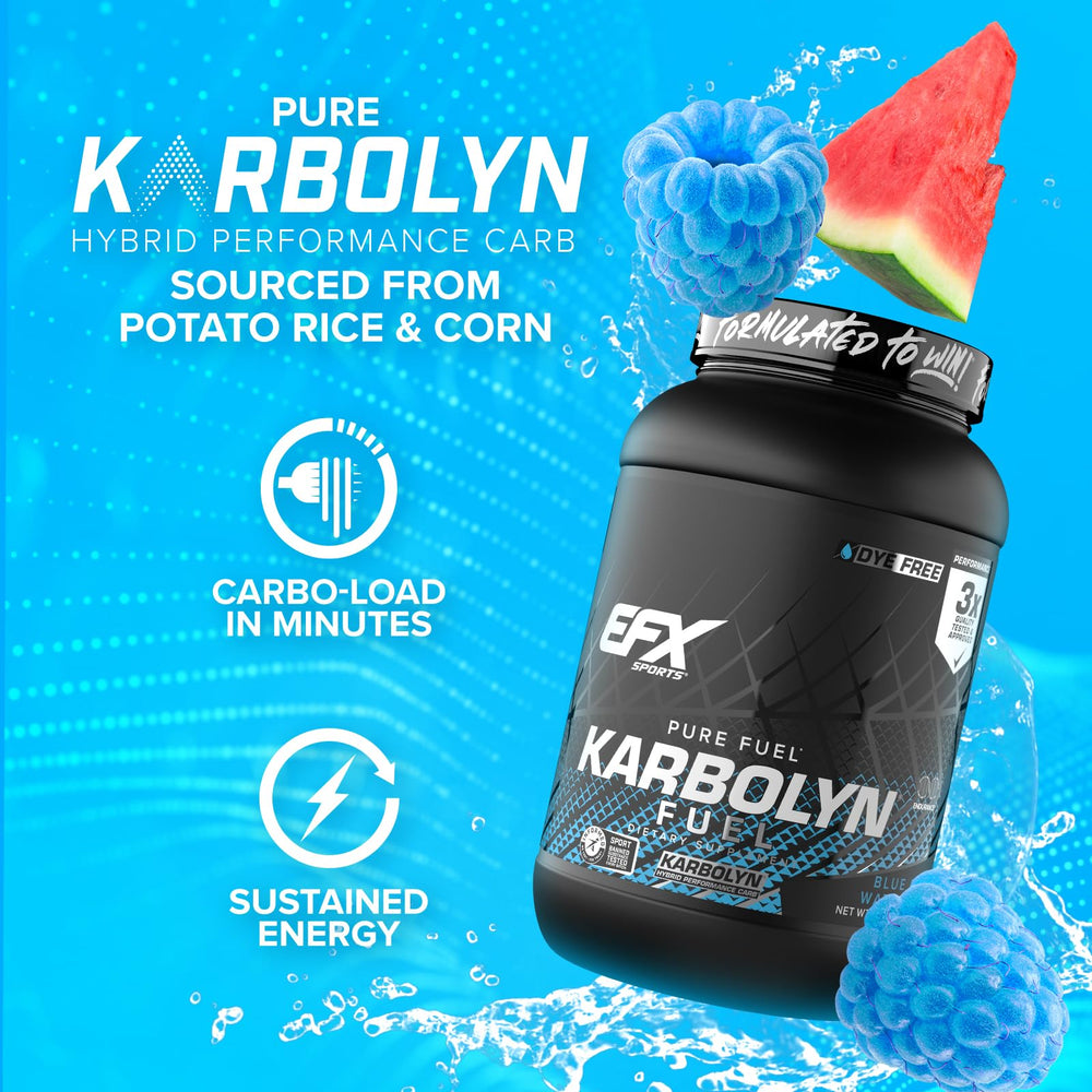 EFX Sports Karbolyn Fuel serving-dissolve demonstrates quick mixing in water.