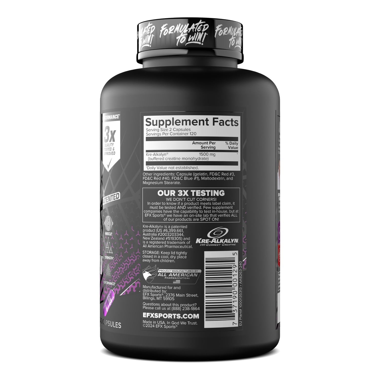 EFX Sports Kre-Alkalyn EFX in-use at gym for performance routine