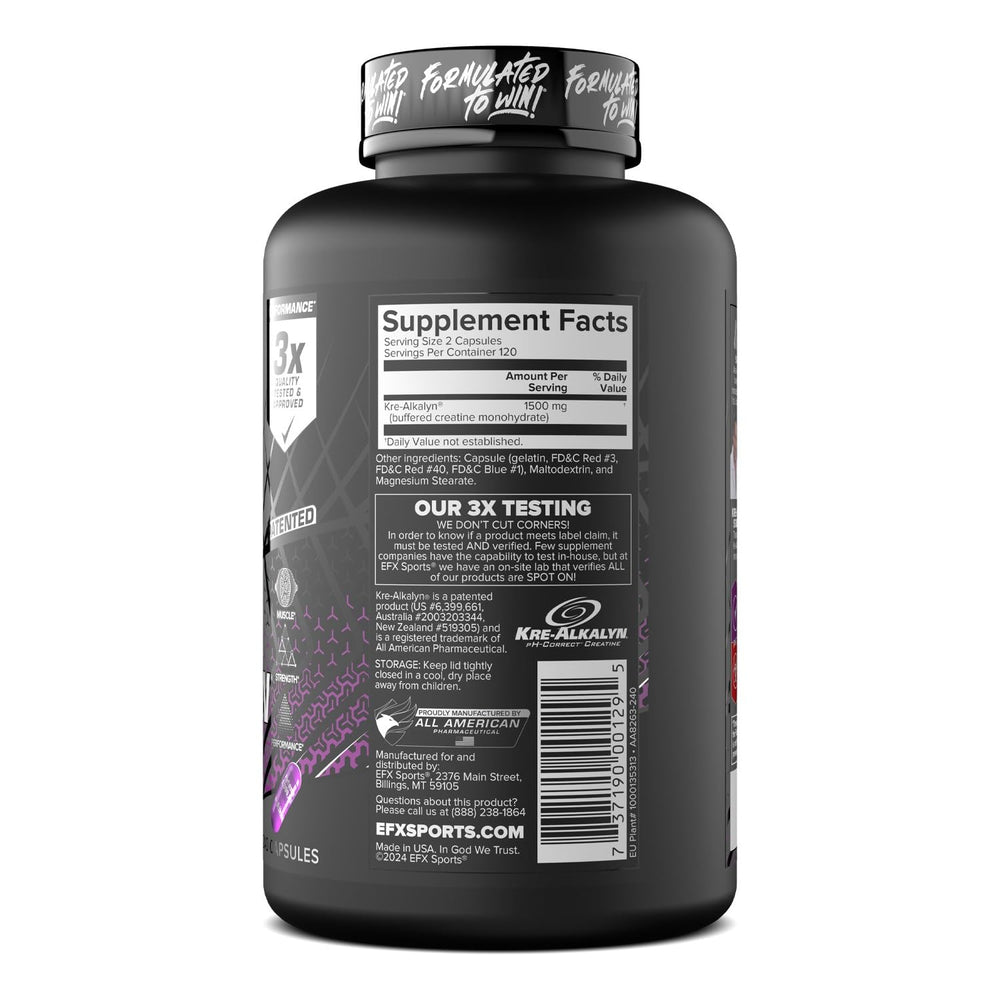 EFX Sports Kre-Alkalyn EFX in-use at gym for performance routine