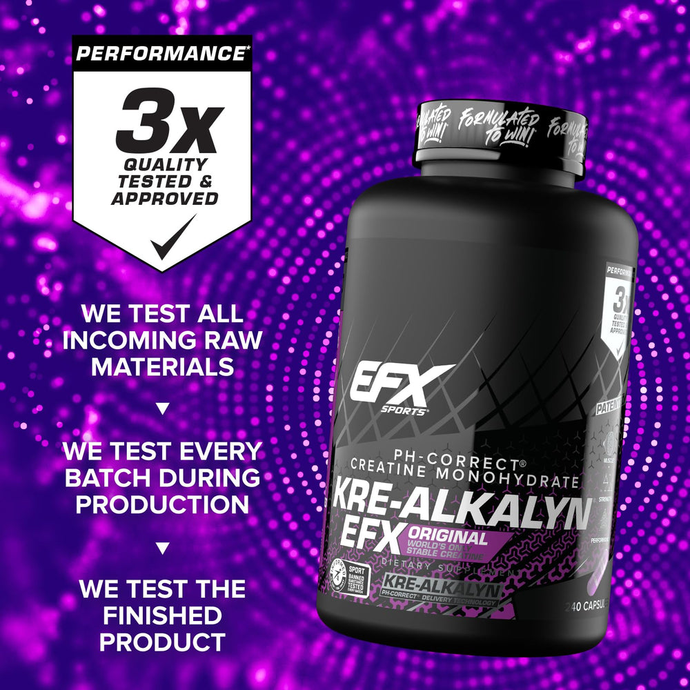 EFX Sports Kre-Alkalyn EFX manufacturing lab guiding quality checks