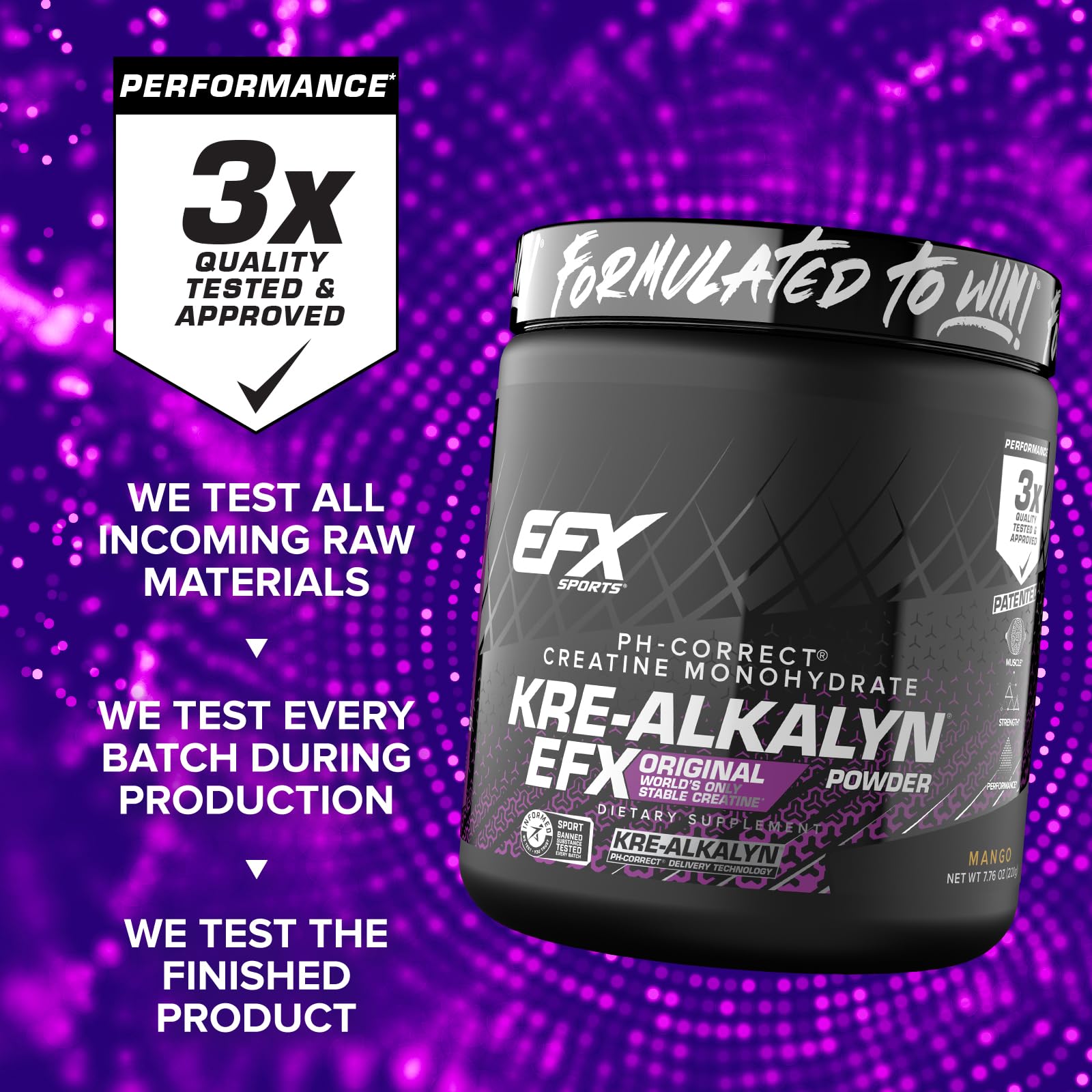 EFX Kre-Alkalyn EFX Powder dispense methods illustrate simple prep.