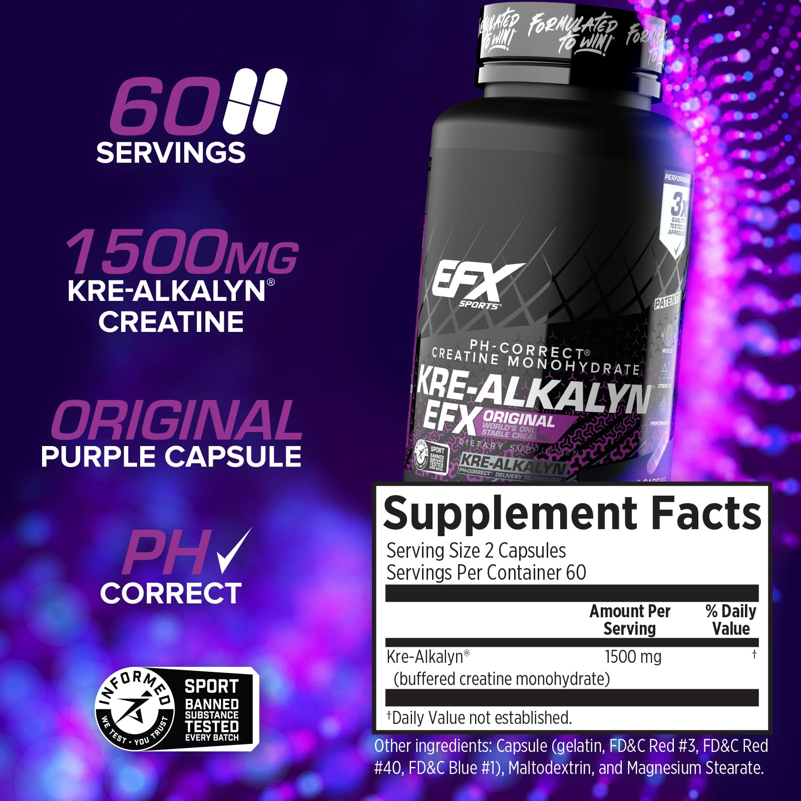 Kre-Alkalyn EFX bottle in a gym bag for pre- and post-workout use.