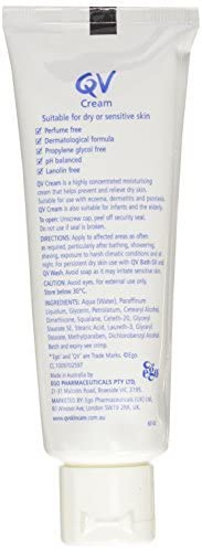 Ego QV Cream texture shows rich hydration for face and body use.