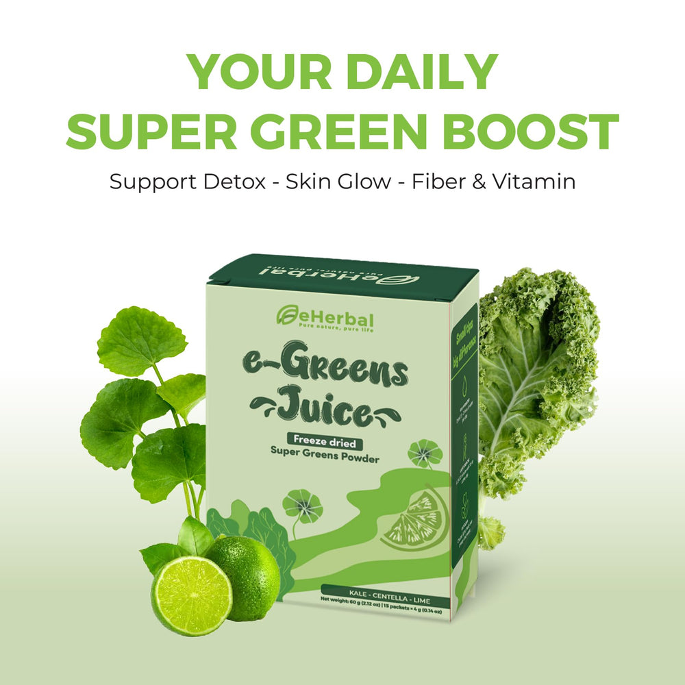 eHerbal lime green powder in jar for refreshing nutrition