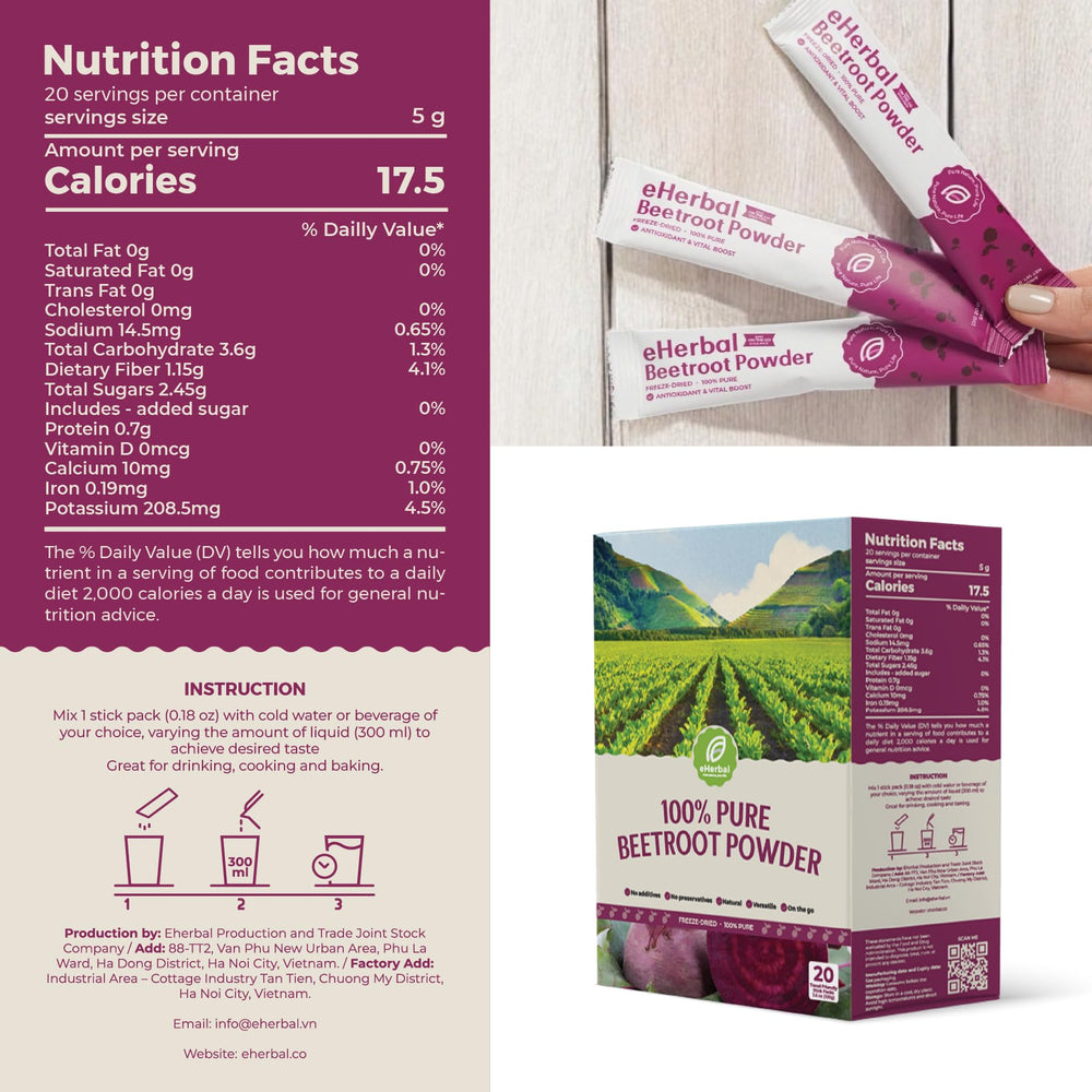 freeze-dried beet root packets preserve flavor and nutrients