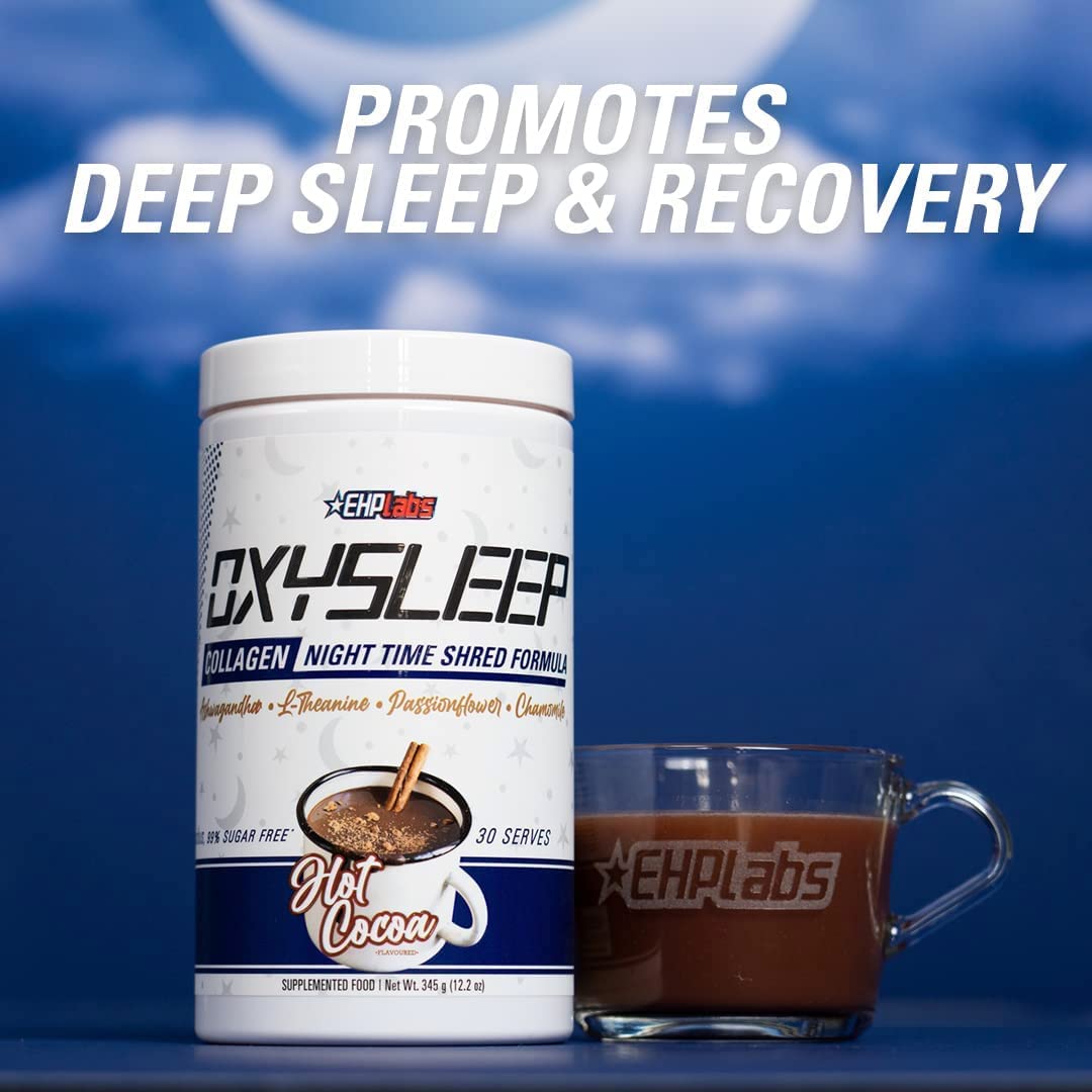 Glass with OxySleep mixed into warm beverage for relaxation.