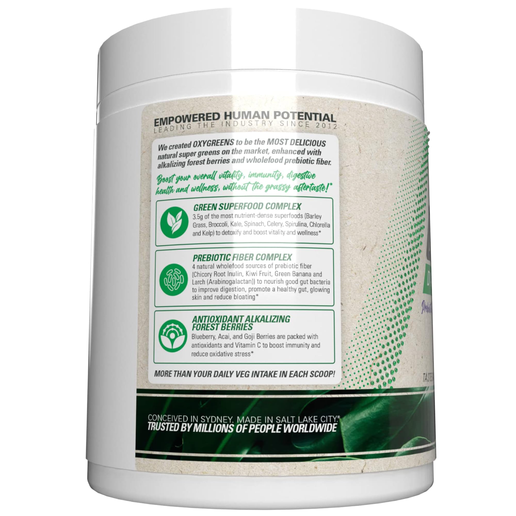 EHP Labs OxyGreens energy-immune-support concept for sustained daily vitality.