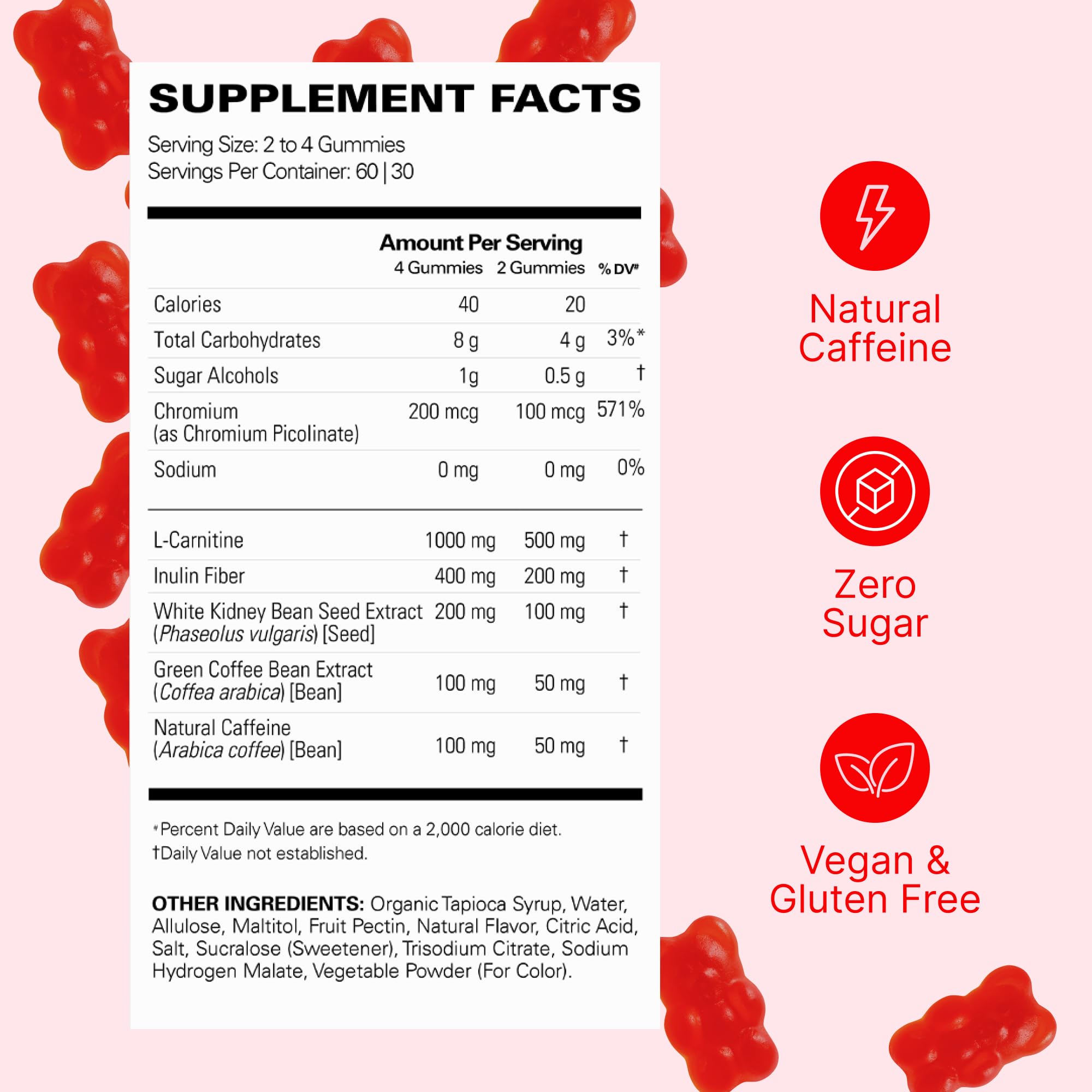 EHP Labs OxyShred Gummies 100mg caffeine for focused, balanced daytime energy