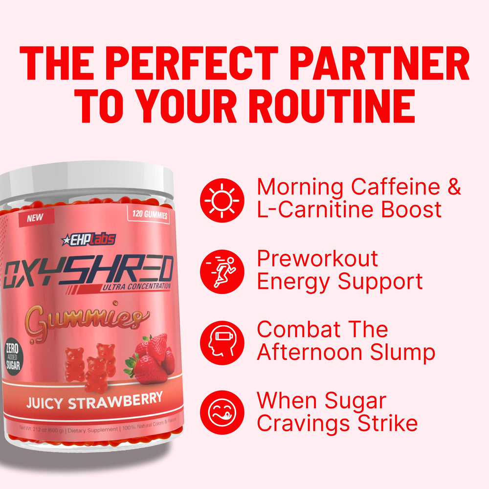EHP Labs OxyShred Gummies green coffee extract supports natural energy