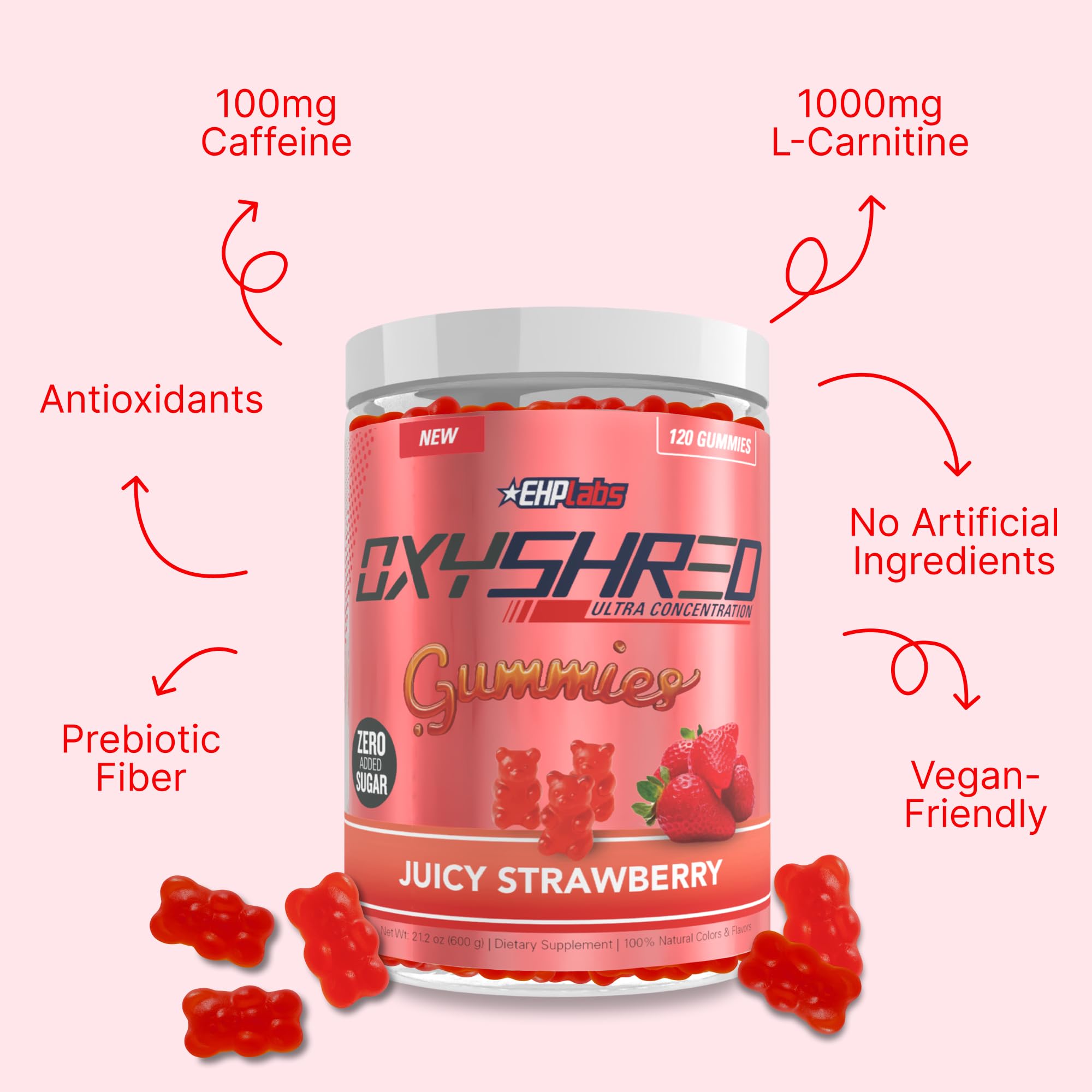 EHP Labs OxyShred Gummies L-Carnitine support for active training sessions