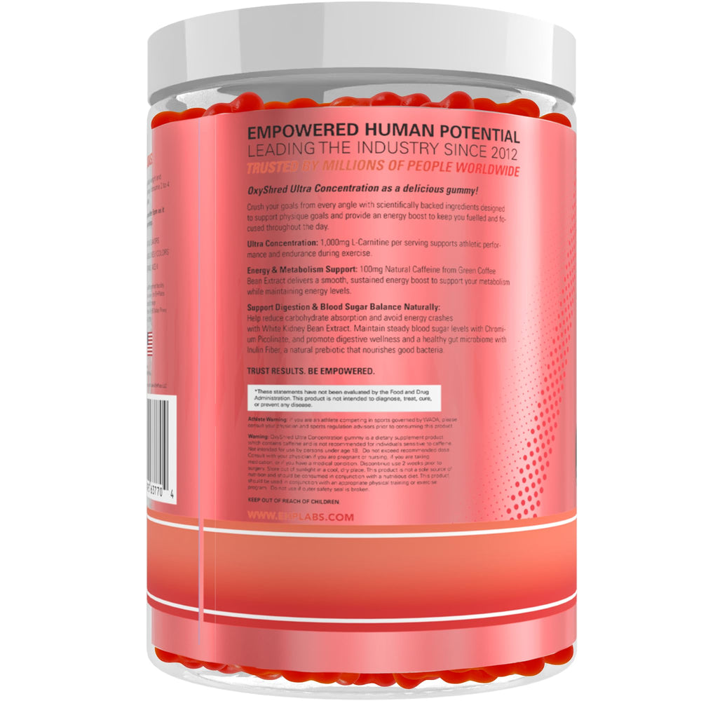 EHP Labs OxyShred Gummies vegan and gluten-free by design