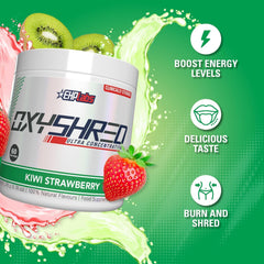 EHP Labs OxyShred ingredients icons highlighting L Glutamine and Acetyl L Carnitine.