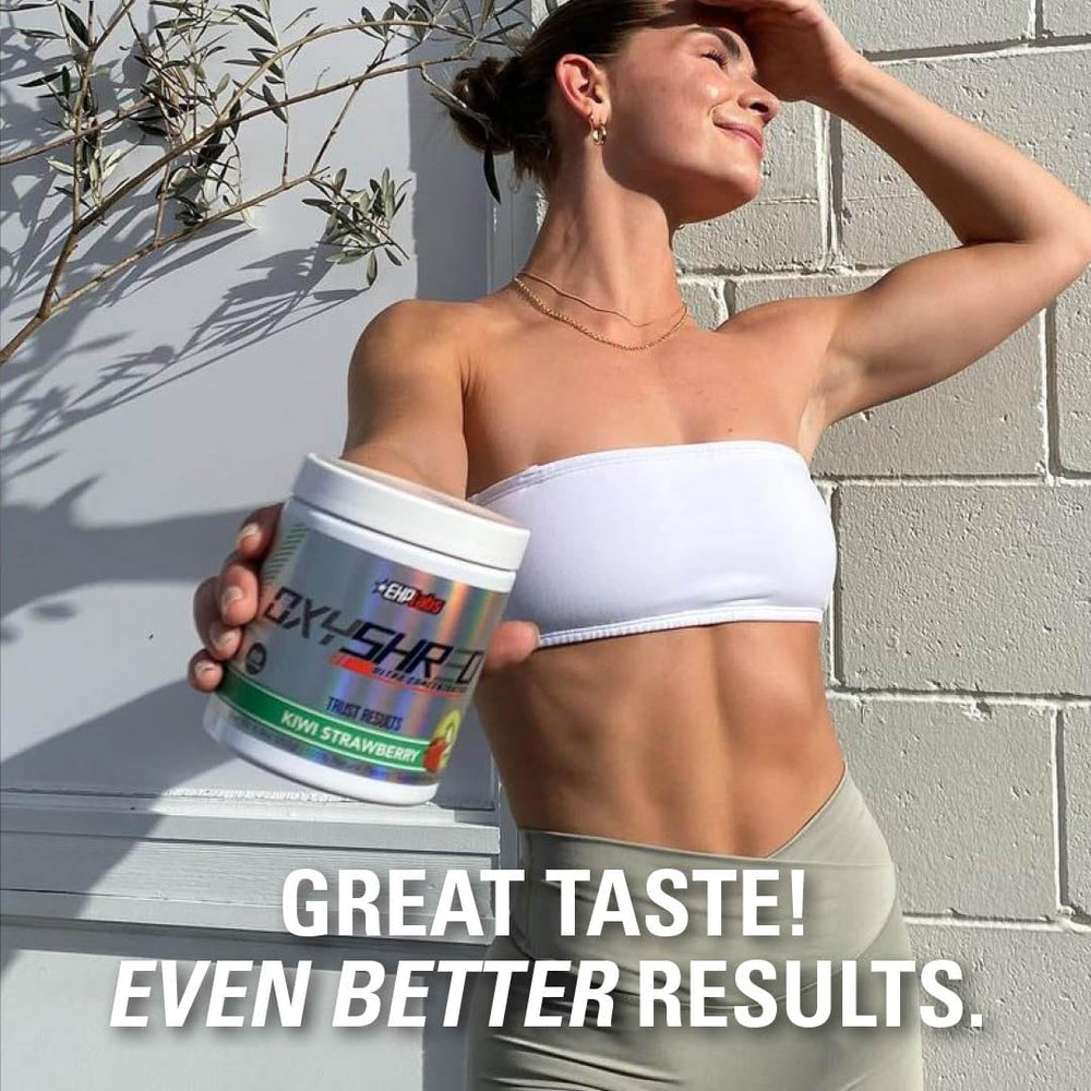 EHP Labs OxyShred L-Glutamine complex supporting muscle recovery visibly.