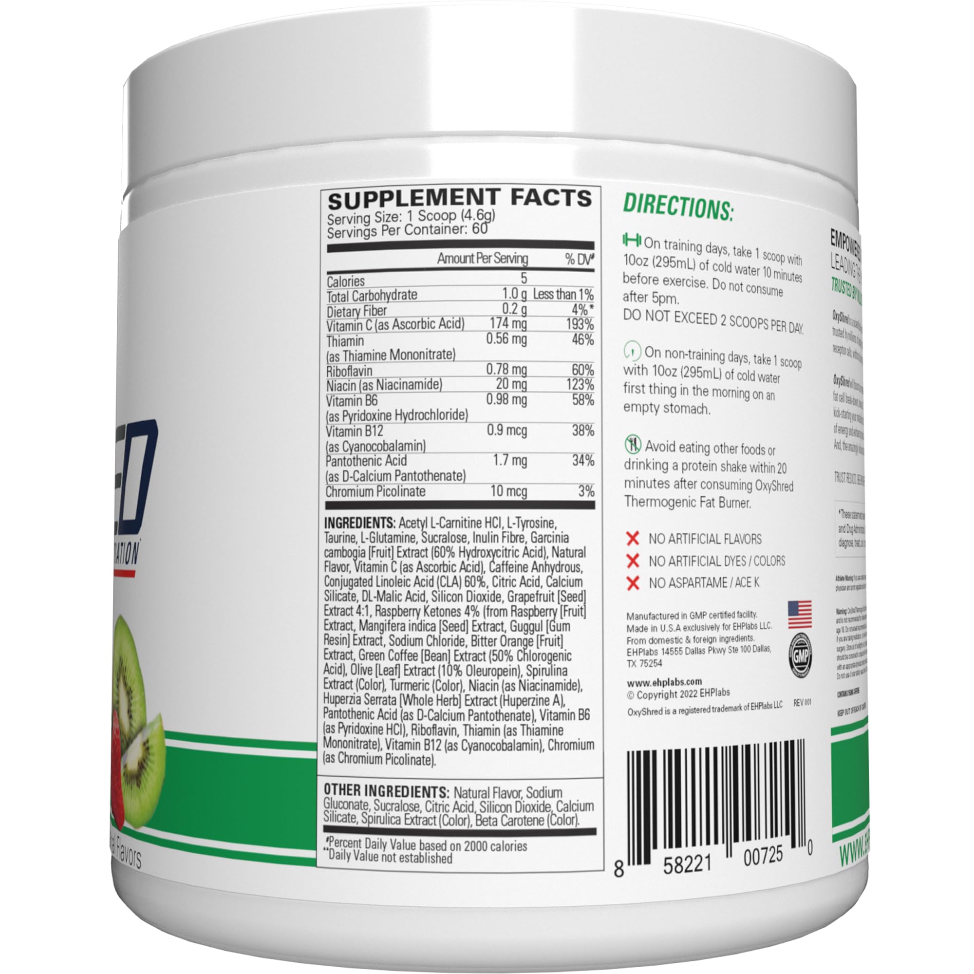 EHP Labs OxyShred user preparing workout with powder in bottle.