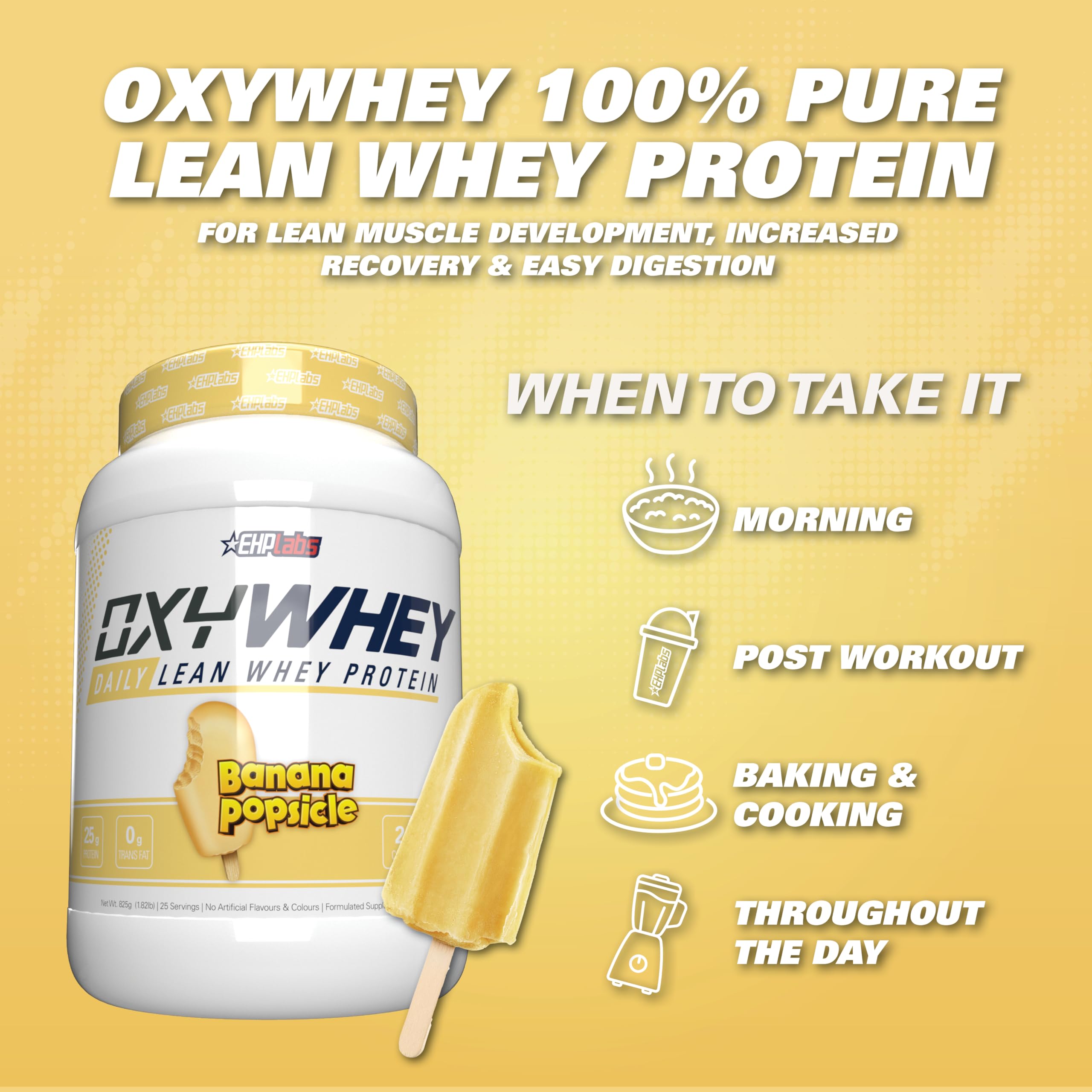 OxyWhey pouch packaging highlights Non-GMO and gluten-free claims