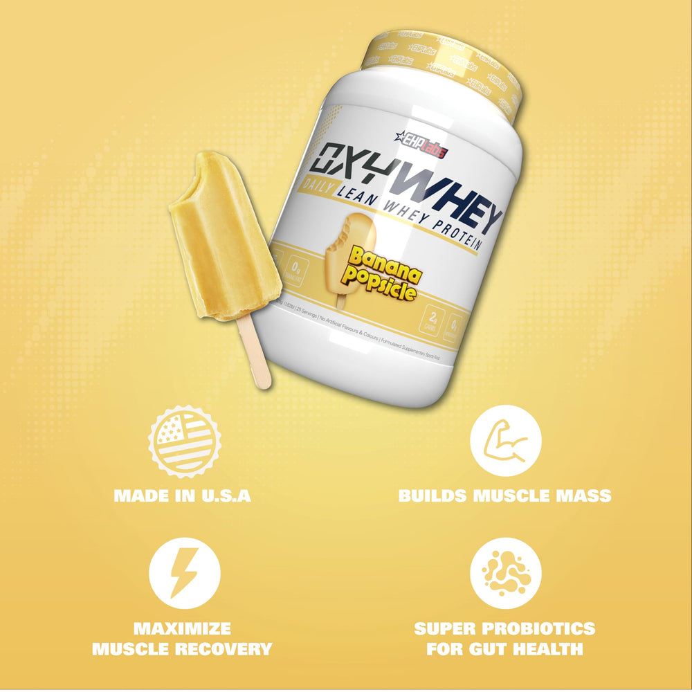 OxyWhey shaker mix shows smooth texture ideal post-workout recovery