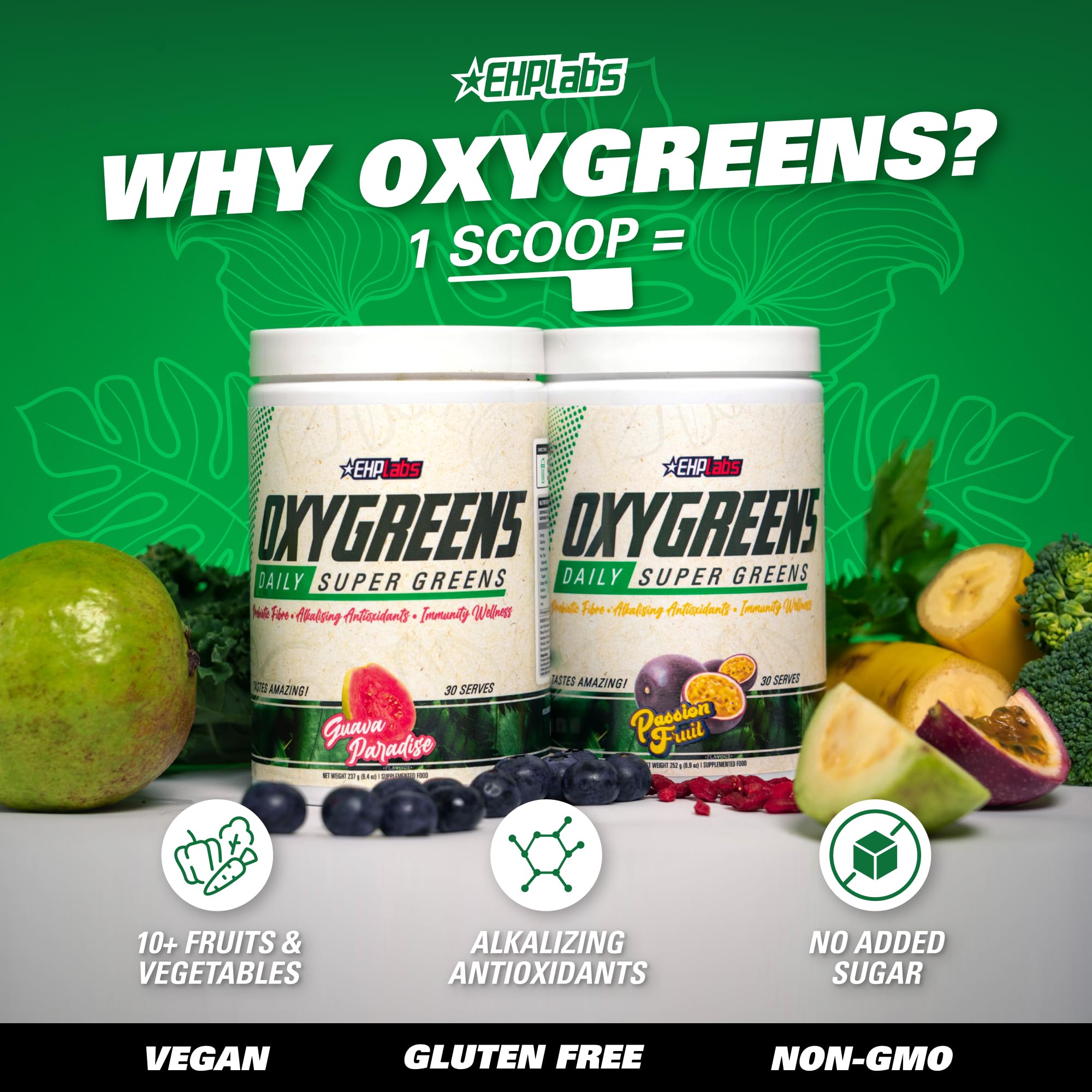 EHP Labs OxyGreens Pineapple glass with juice, bright color and fresh taste