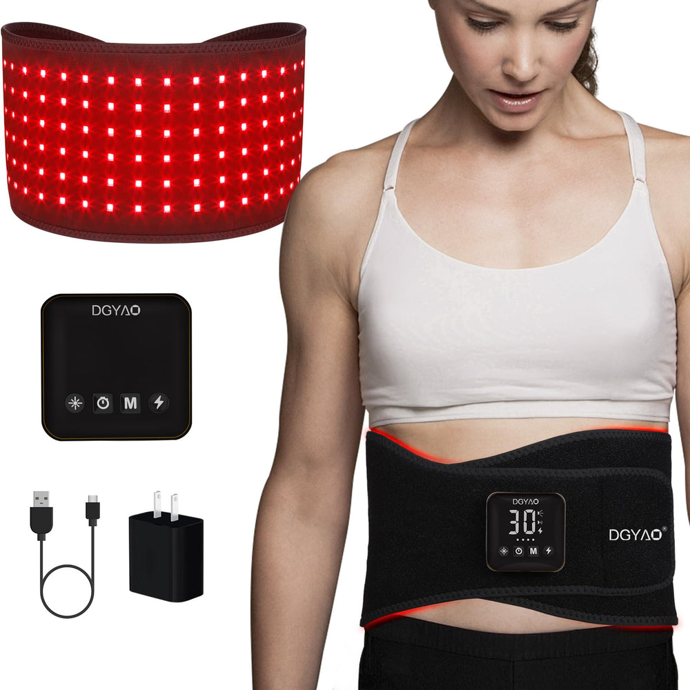 Eicolorte red light therapy belt front view for targeted relief and convenience.