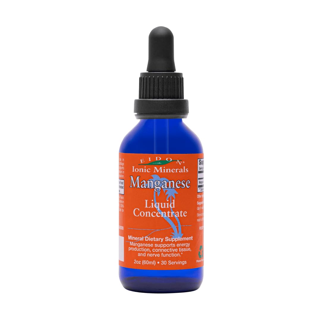 Eidon Ionic Minerals liquid manganese bottle with dropper for daily mineral support