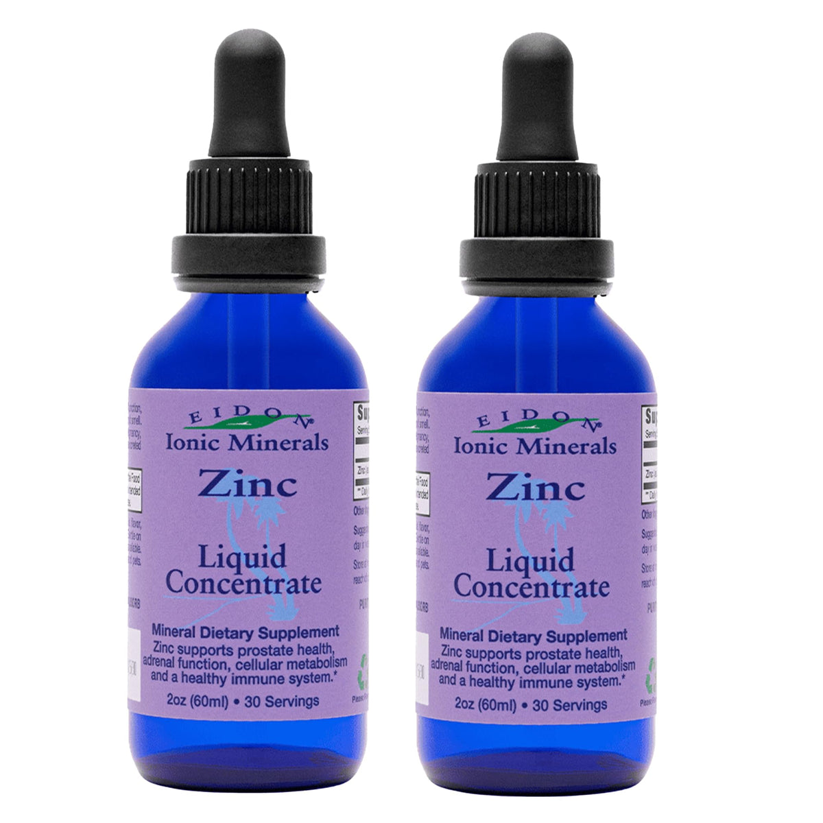 Eidon Ionic Minerals Liquid Zinc bottle with dropper for immune support