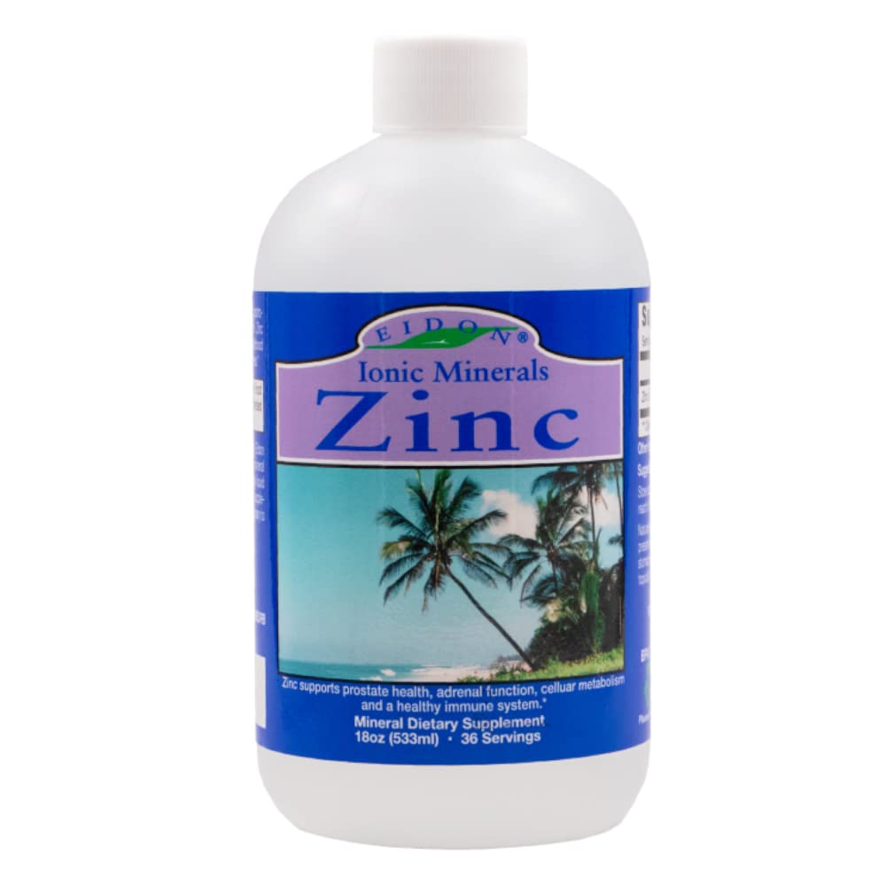 Eidon Ionic Minerals Liquid Zinc bottle for daily immune support and easy dosing.