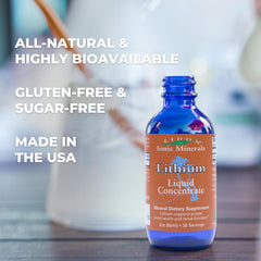 Eidon Liquid Lithium drops added to water for convenient consumption.