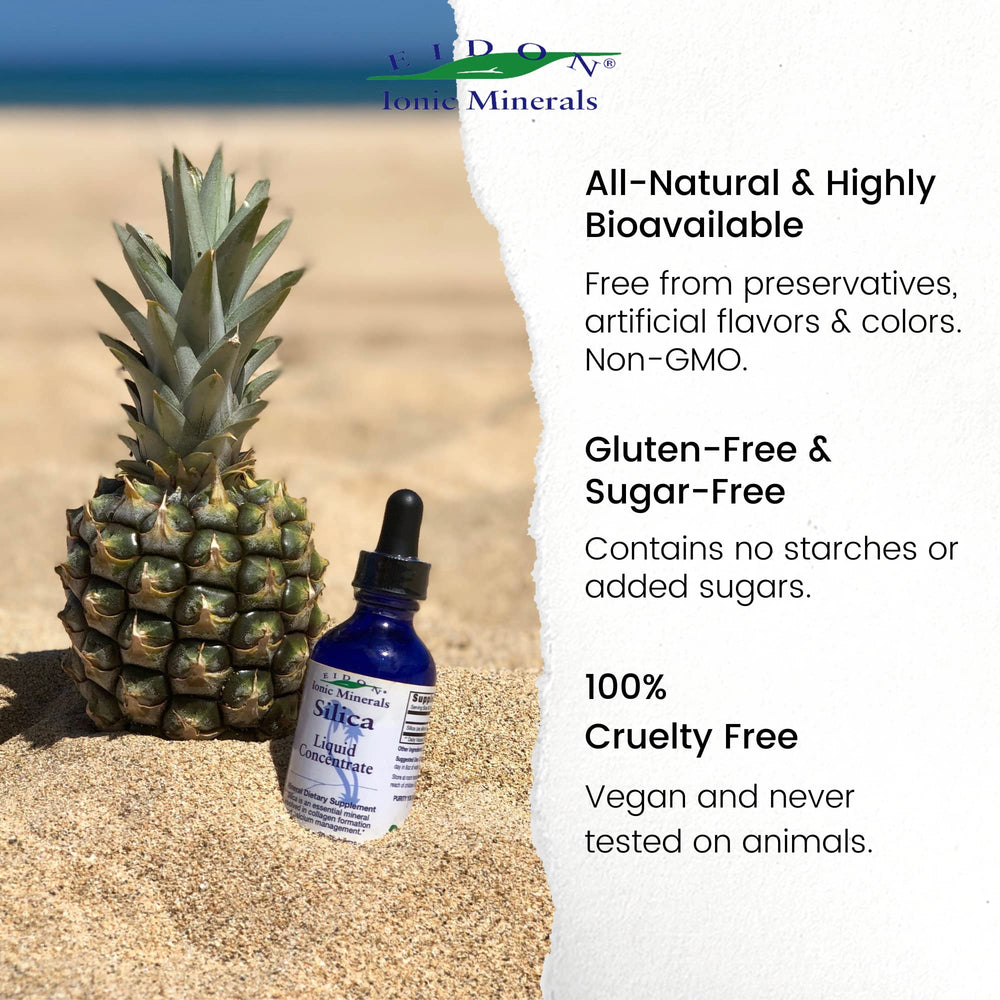 Eidon Liquid Silica dietary-use glass shows 30 drops for routine