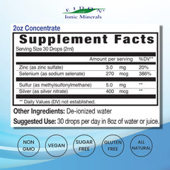 Eidon Mineral Drops with zinc, selenium, sulfur, and silver for immune support.
