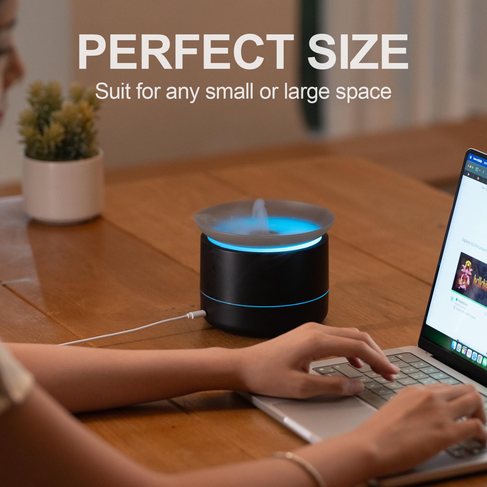 Eiifiter atomizing desktop diffuser with LED colors for ambient aromatherapy