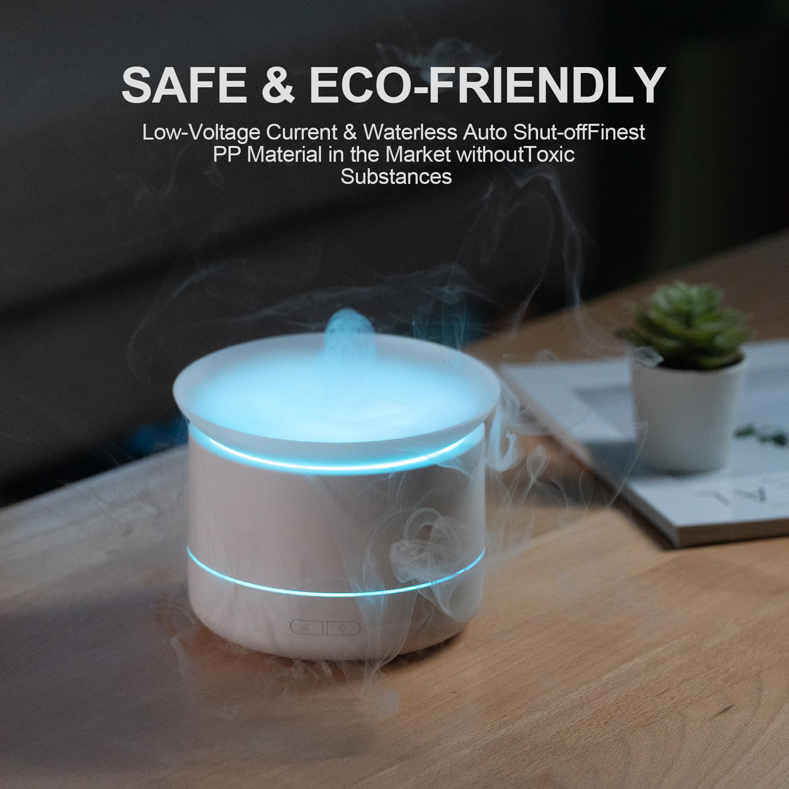 Eiifiter atomizing diffuser silhouette on a compact desk for aromatherapy.