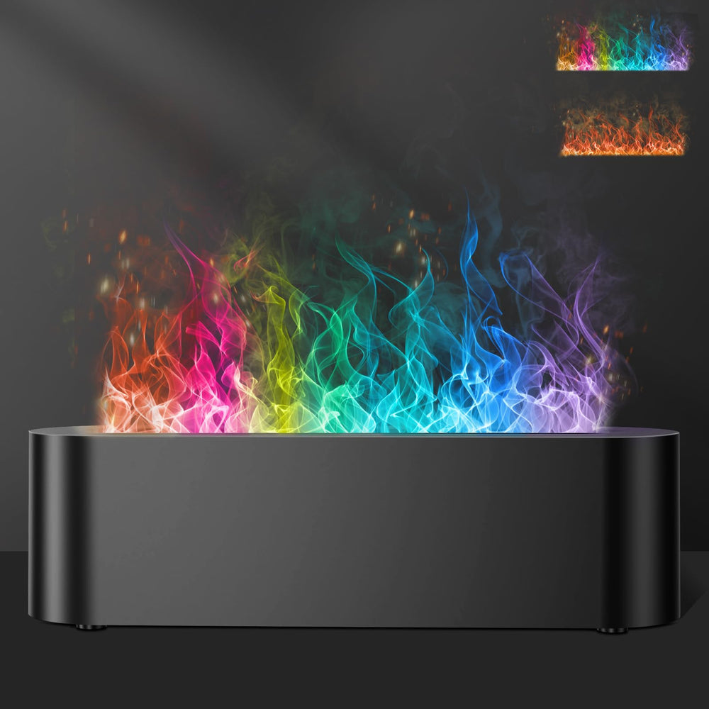 Eiifiter Colorful Flame Diffuser front view enhances cozy ambiance with flame-like lighting