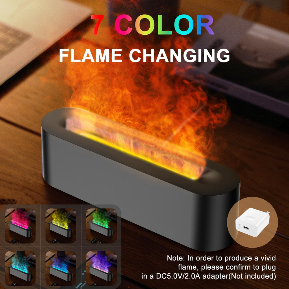 Eiifiter Colorful Flame Diffuser side view highlights compact design for desks