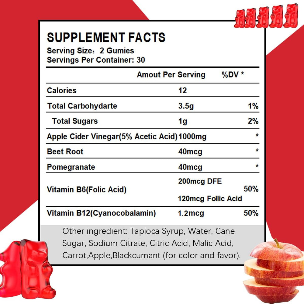 Eilin YHT gummies close-up highlighting apple flavor and texture
