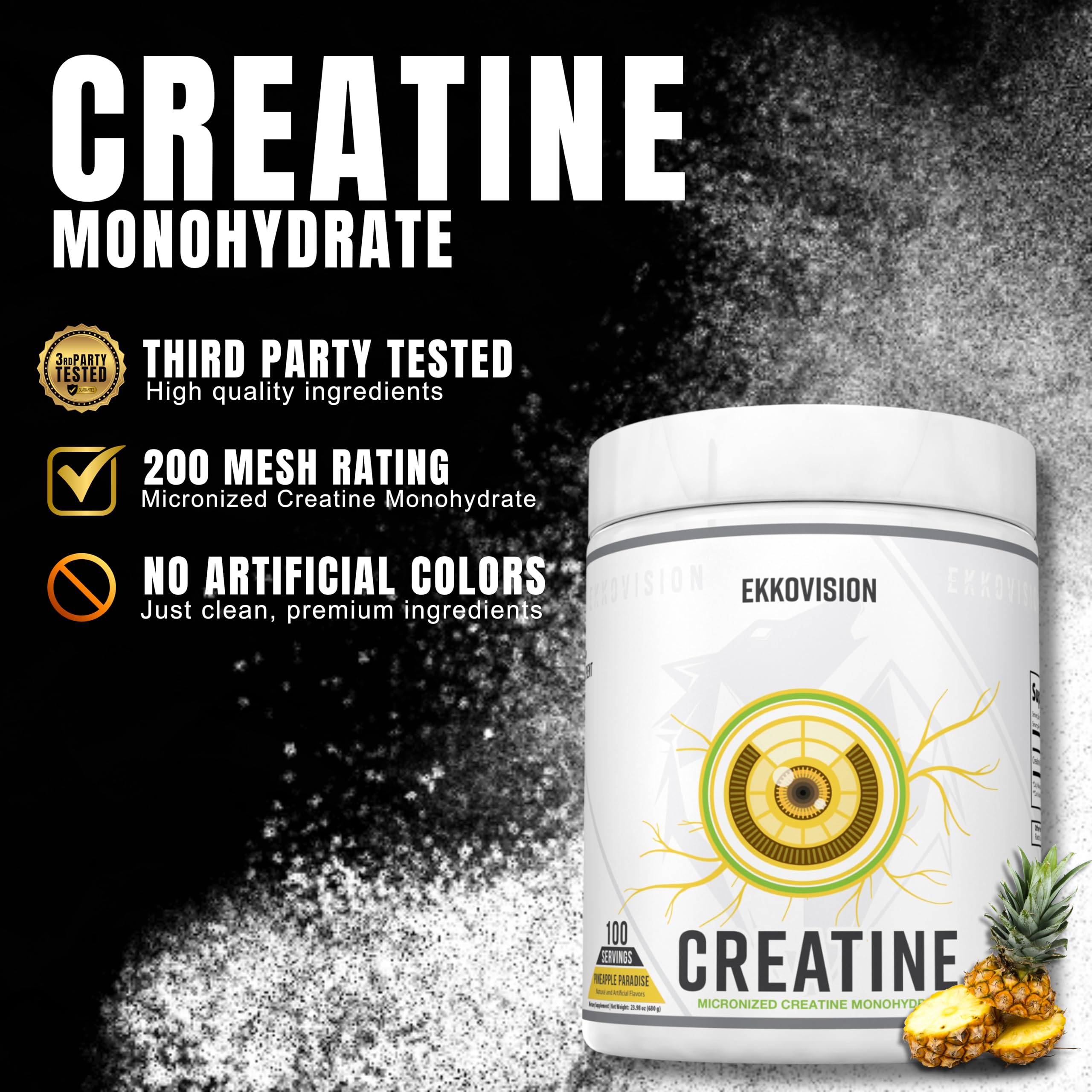 Shaker with Ekkovision Pineapple Paradise creatine dissolved smoothly