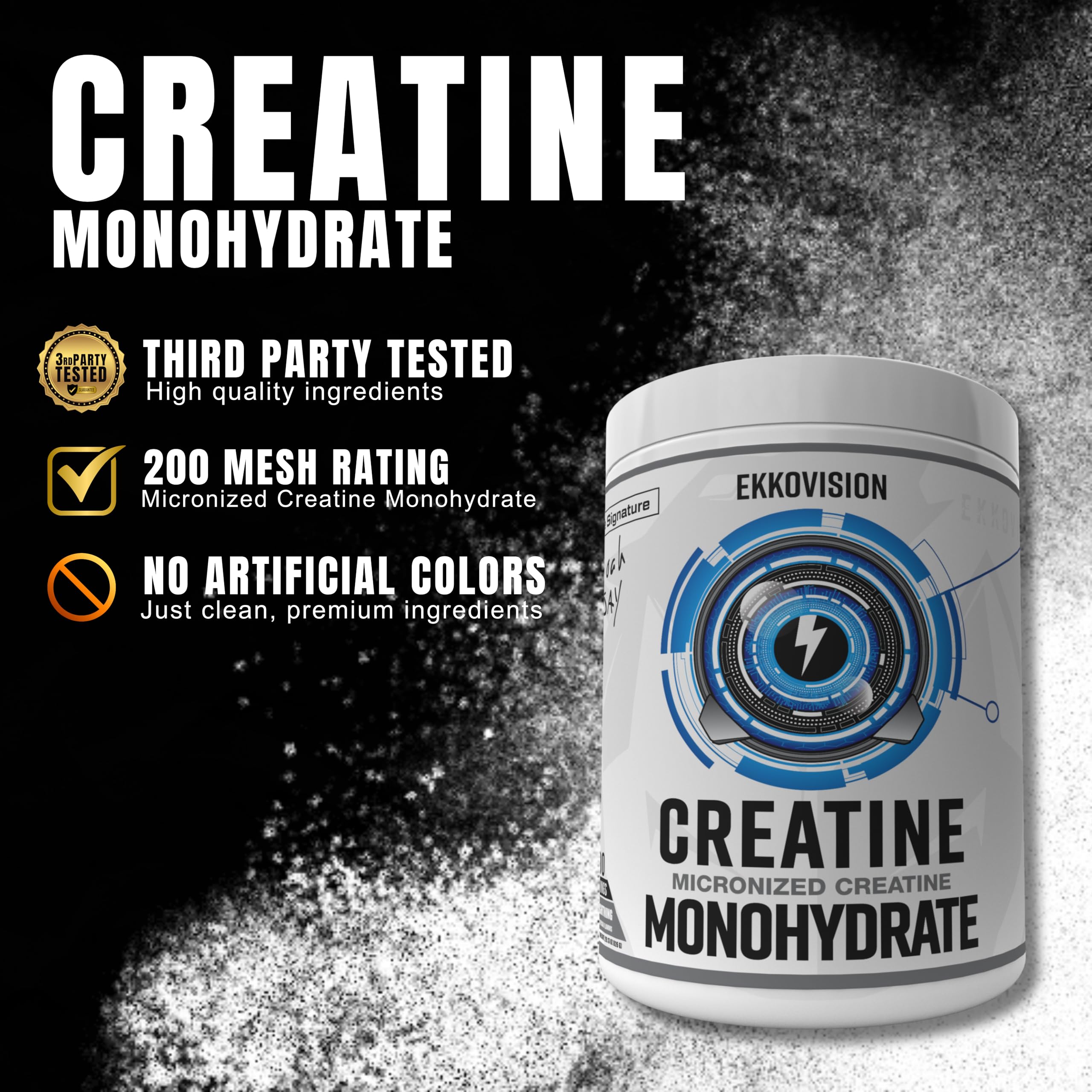 Ekkovision creatine mixed into a shake to support workout performance.