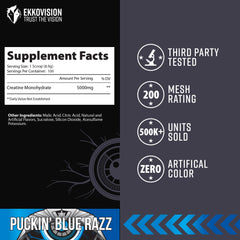 Ekkovision creatine powder blending into a shake for easy consumption