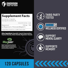 Ekkovision Magtein capsules close-up, easy to swallow design