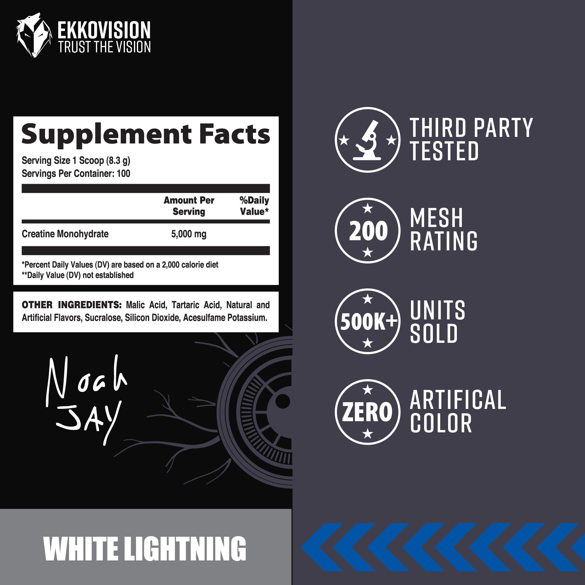 White Lightning flavor in a glass for an energizing pre-workout feel.